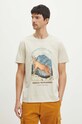 Bavlněné tričko pánské z kolekce Tatra National Park x Medicine béžová barva RS24.TSMA56 béžová