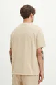 T-shirt bawełniany męski gładki kolor beżowy 100 % Bawełna