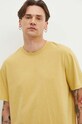 T-shirt bawełniany męski gładki kolor żółty żółty RS24.TSMB05