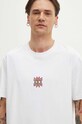 T-shirt bawełniany męski z nadrukiem kolor biały biały RS24.TSMB25