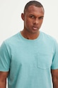 Bavlnené tričko pánske tyrkysová farba RS24-TSMC37 tyrkysová