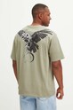 Bavlněné tričko pánské s příměsí elastanu Tattoo Art zelená barva RS24.TSMC55 zelená