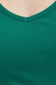 Top bawełniany damski z domieszką elastanu prążkowany kolor zielony Damski