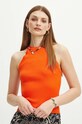 Top damski z dekoltem halter kolor pomarańczowy pomarańczowy RS24.TTD900