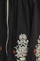 T-shirt bawełniany damski z ozdobnym haftem kolor czarny RS24.TTDA03 czarny