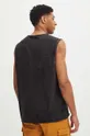 T-shirt bawełniany męski bez rękawów z nadrukiem kolor czarny 100 % Bawełna