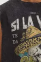 T-shirt bawełniany męski bez rękawów z nadrukiem kolor czarny Męski