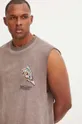 Bavlnené tričko pánske bez rukávov Tattoo Art fialová farba Pánsky