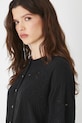 Bluzka damska oversize z ozdobnymi haftami kolor czarny RS25.BDD102