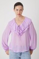 Bluzka damska z wiskozy gładka kolor fioletowy RS25.BDD904 fioletowy RS25