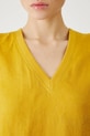 Bluzka lniana damska gładka kolor żółty RS25.BKDB02 żółty