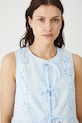 Bluzka bawełniana damska bez rękawów niebieski RS25.BKDB03