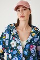 Bluza bawełniana damska z kapturem wzorzysta kolor turkusowy turkusowy RS25.BLD090