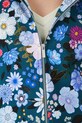 Bluza bawełniana damska z kapturem wzorzysta kolor turkusowy RS25.BLD090 turkusowy