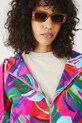 Bluza bawełniana damska z kapturem wzorzysta kolor multicolor multicolor RS25.BLD090