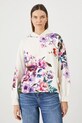 Bluza damska z kapturem w kwiaty kolor beżowy RS25.BLD300 beżowy RS25