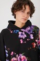Bluza damska z kapturem w kwiaty kolor czarny czarny RS25.BLD300