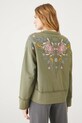 Odzież Bluza bawełniana damska z nadrukiem kolor zielony RS25.BLD402 zielony