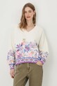Bluza damska z nadrukiem kolor beżowy beżowy RS25.BLD501