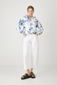 Bluza damska z kapturem wzorzysta kolor biały RS25.BLD701 biały RS25