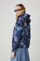 Odzież Bluza damska z kapturem wzorzysta kolor granatowy RS25.BLD701 granatowy