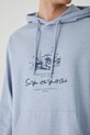 Bluza bawełniana męska z nadrukiem i aplikacją kolor niebieski RS25.BLM701 niebieski
