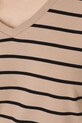 Longsleeve bawełniany damski z elastanem w pasy kolor beżowy RS25.BUD050 beżowy