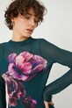 Longsleeve damski z nadrukiem kolor turkusowy turkusowy RS25.BUD300