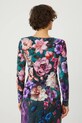 Odzież Longsleeve bawełniany damski z elastanem w kwiaty kolor turkusowy RS25.BUD302 turkusowy