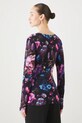 Odzież Longsleeve bawełniany damski z elastanem w kwiaty kolor czarny RS25.BUD302 czarny