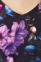 Longsleeve bawełniany damski z elastanem w kwiaty kolor czarny RS25.BUD302 czarny
