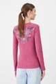 Odzież Longsleeve bawełniany damski z elastanem prążkowany kolor różowy RS25.BUD400 różowy
