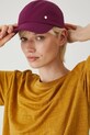 Czapka z daszkiem lniana damska gładka kolor różowy len różowy RS25.CAD502