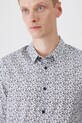 Koszula męska z kołnierzykiem klasycznym z drobnym wzorem kolor biały biały RS25.KDM013