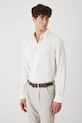 Lněná košile pánská s klasickým límcem bílá barva RS25.KDM090 bílá RS25
