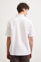 Odzież Koszula lniana męska z kołnierzykiem button-down kolor biały RS25-KKM070 biały