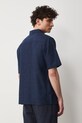 Koszula lniana męska z kołnierzykiem button-down kolor granatowy granatowy RS25.KKM070