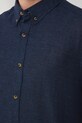 Koszula lniana męska z kołnierzykiem button-down kolor granatowy RS25.KKM070