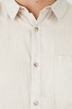 Lněná košile pánská s klasickým límcem béžová barva RS25.KKM071 béžová