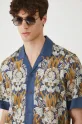 Koszula męska z kołnierzykiem typu resort wzorzysta kolor multicolor multicolor RS25.KKM901