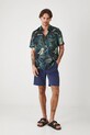Koszula z domieszką lnu męska z kołnierzykiem klasycznym wzorzysta kolor multicolor casual multicolor RS25.KKMA10
