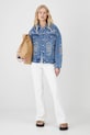 Kurtka jeansowa bawełniana damska z ozdobnymi haftami RS25-KUD600 niebieski RS25