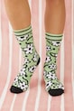 Skarpetki (2-pack) bawełniane damskie w kwiaty kolor multicolor RS25.LGD407 multicolor