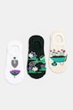 Skarpetki bawełniane damskie w kwiaty (3-pack) kolor multicolor skarpetki krótkie multicolor RS25.LGD804