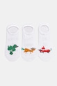 Skarpetki bawełniane damskie w psy (3-pack) kolor biały skarpetki krótkie biały RS25.LGDB00