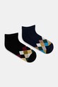 Skarpetki bawełniane męskie wzorzyste (2-pack) kolor multicolor skarpetki krótkie multicolor RS25.LGM806
