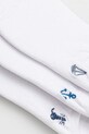Skarpetki bawełniane męskie z ozdobnym haftem (3-pack) kolor biały RS25.LGM816 biały RS25