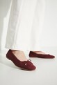 Baleriny zamszowe damskie z elastyczną podeszwą kolor bordowy FLEXIBLE SOLE bordowy RS25.OBD310
