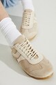 Sneakersy zamszowe damskie z elastyczną podeszwą kolor beżowy RS25.OBD504