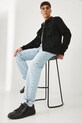 Kožené sneakers boty s pružnou podrážkou černá barva RS25.OBM304